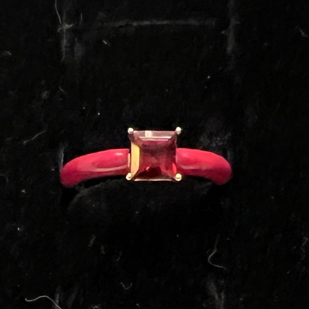 Mejuri enamel and garnet monochrome ring size 7